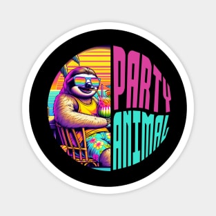 Party Animal Sloth Magnet